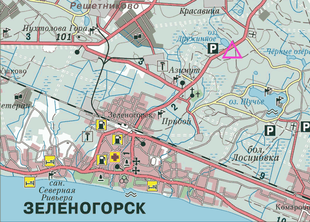 Зеленогорск на карте. Зеленогорск Санкт-Петербург на карте Ленинградской области. Карта Зеленогорска с достопримечательностями.